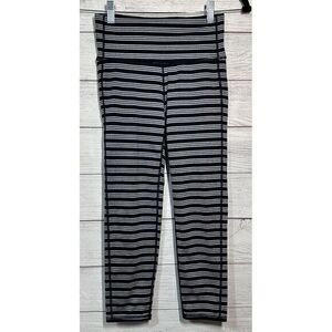 Athleta Leggings Womens XS Gray‎ Black Stripes Chaturanga Crop Athletic Stretch
